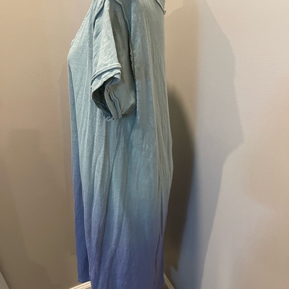 Umgee Blue & Purple Ombre Midi Dress resort vacation casual gift summer - Picture 3 of 5